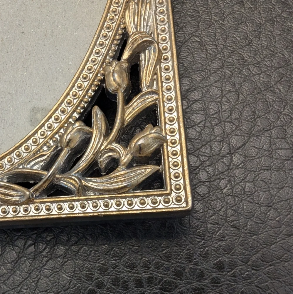 Burnes Of Boston Tulips Marcasite Picture Frame Lot of 2 Art Deco Oval Ornate